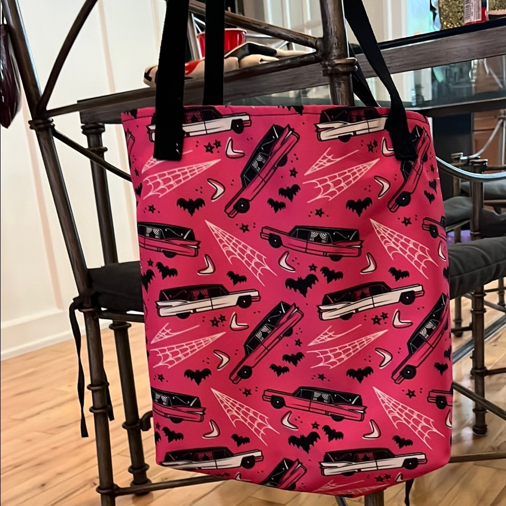 Sourpuss Pink and Black Stiletto Tote Bag